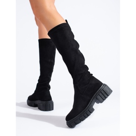 Bottines à enfiler en daim noir Shelovet le noir 3
