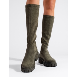 Bottines à enfiler en daim vert foncé Shelovet 2