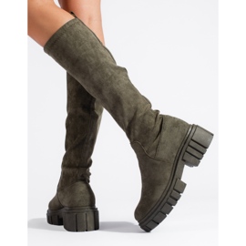Bottines à enfiler en daim vert foncé Shelovet 3
