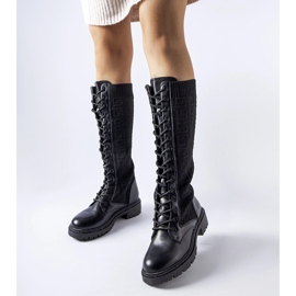 Boots chaussettes noires avec strass Pierina le noir 1