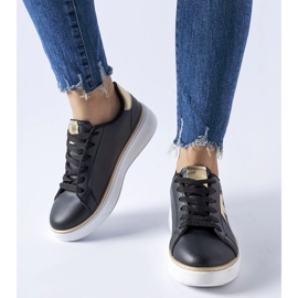 Baskets de sport Fraggle noires et dorées 1