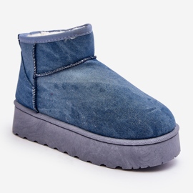 Blue Margella - Bottes de neige pour femme avec plateforme pailletée bleu 1