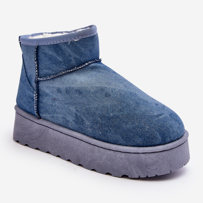 Blue Margella - Bottes de neige pour femme avec plateforme pailletée bleu 1