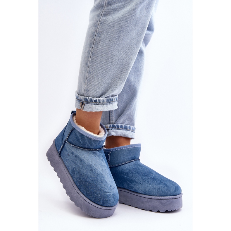 Blue Margella - Bottes de neige pour femme avec plateforme pailletée bleu 2