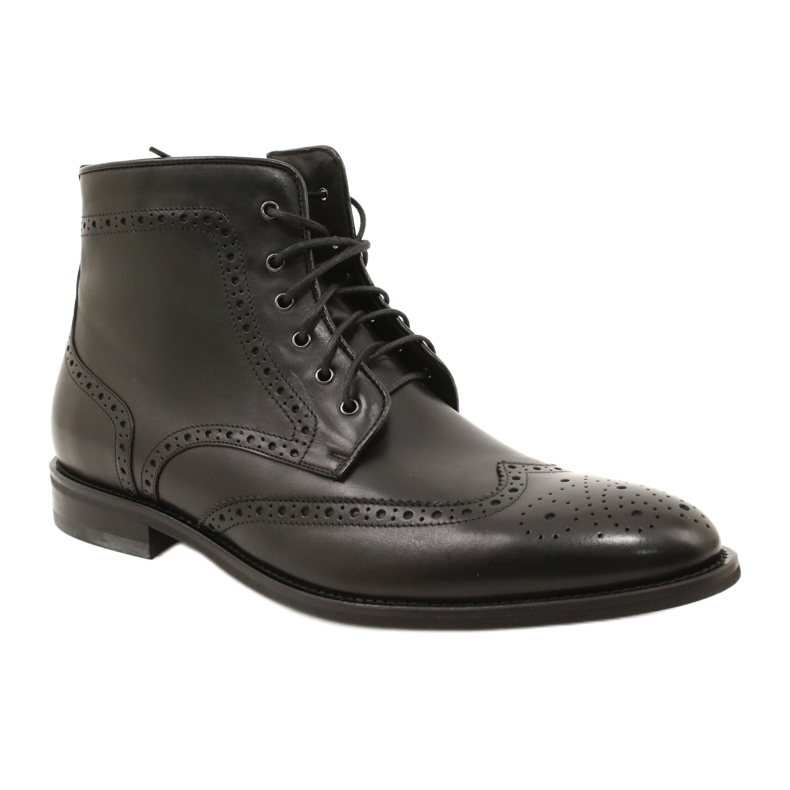Bottines Brogs homme, noires, à lacets Pilpol PW6037 1