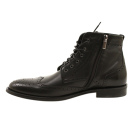 Bottines Brogs homme, noires, à lacets Pilpol PW6037 2
