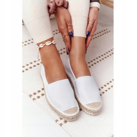 Espadrilles En Cuir Sur Une Semelle Tressée Big Star HH274506 Blanc 6