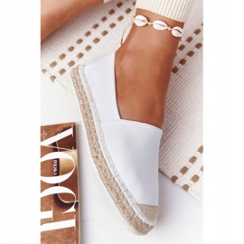 Espadrilles En Cuir Sur Une Semelle Tressée Big Star HH274506 Blanc blanche 2