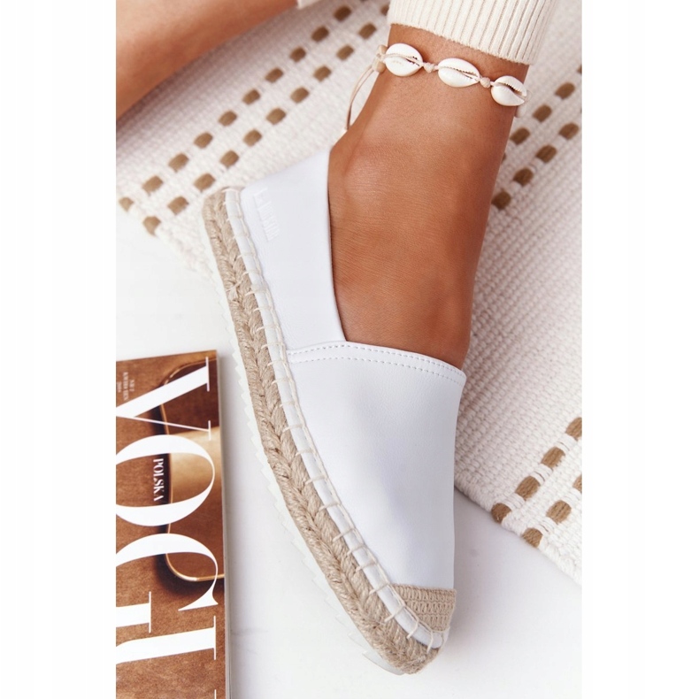 Espadrilles En Cuir Sur Une Semelle Tressée Big Star HH274506 Blanc 2