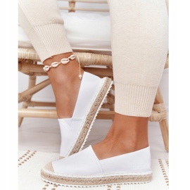 Espadrilles En Cuir Sur Une Semelle Tressée Big Star HH274506 Blanc blanche 4