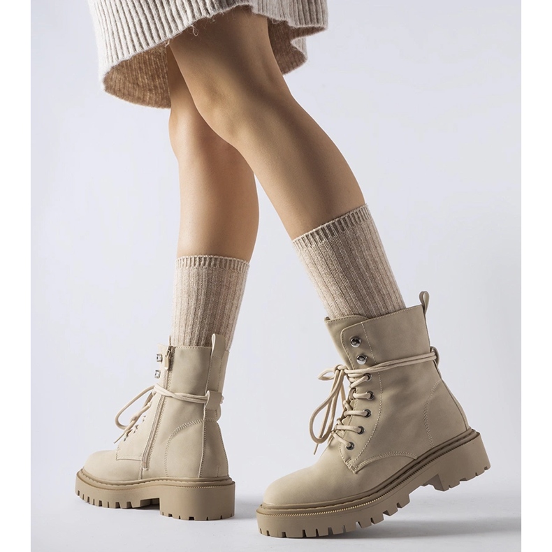 Bottines plates beiges avec protecteur Brattle 1 Bottines plates beiges avec protecteur Brattle 1