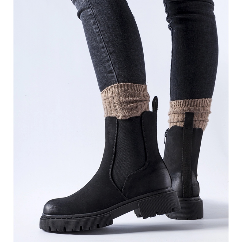 Bottines isolées mates Piedalue noires 1