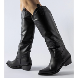 Bottes de cowboy Chapin isolées classiques noires le noir 2