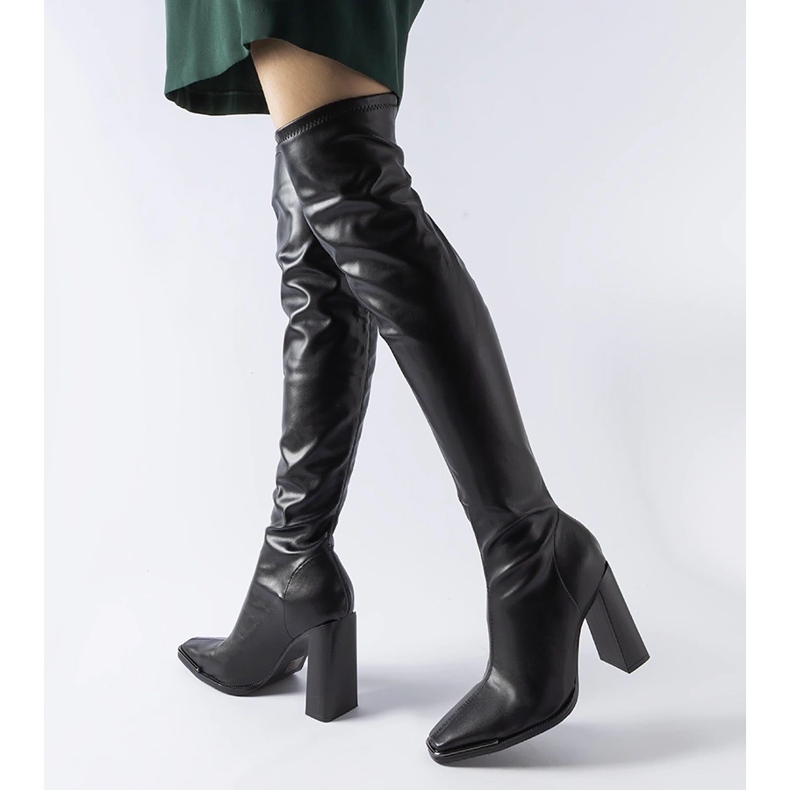 Bottes classiques noires à talons hauts de Faubourg le noir 1