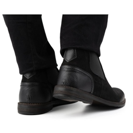 Olivier Bottes à enfiler isolées pour hommes en cuir 925MA noir le noir 1