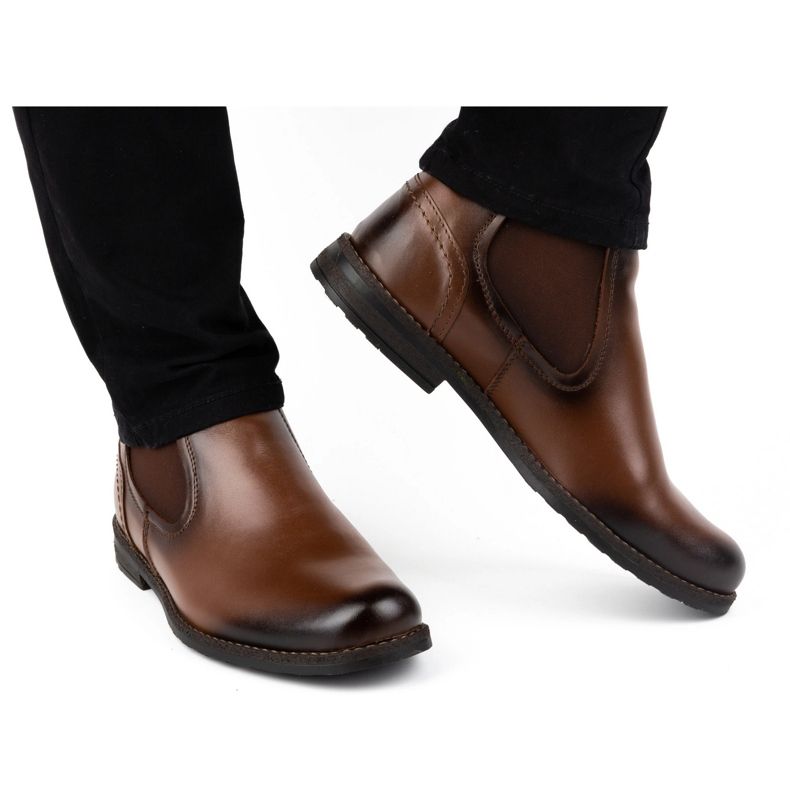 Olivier Bottes à enfiler isolées pour hommes en cuir 925MA marron brun 1 Olivier Bottes à enfiler isolées pour hommes en cuir 925MA marron brun 1