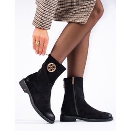 SHELOVET Bottines femme en daim noir Potocki le noir 2