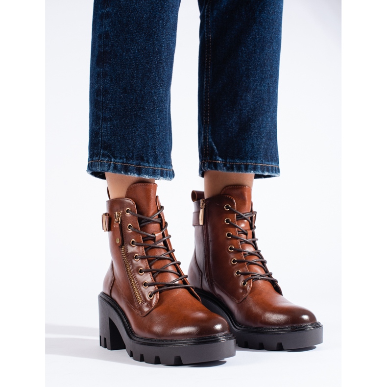 W. Potocki Bottines à talons hauts marron pour femmes de Potocki brun 1