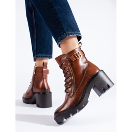 W. Potocki Bottines à talons hauts marron pour femmes de Potocki brun 3