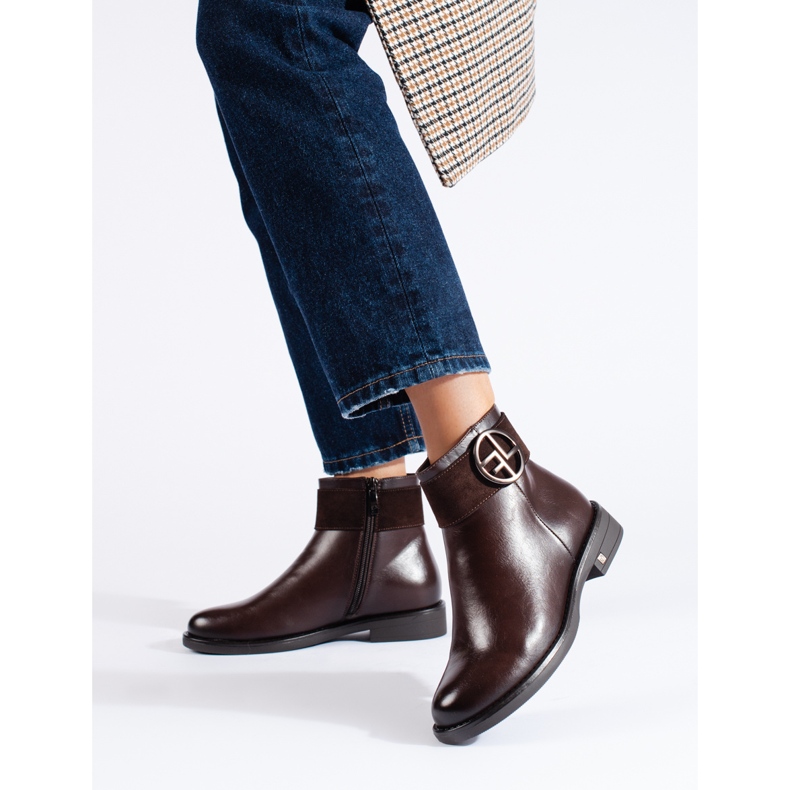 W. Potocki Low boots marron à talon plat de Potocki brun 1