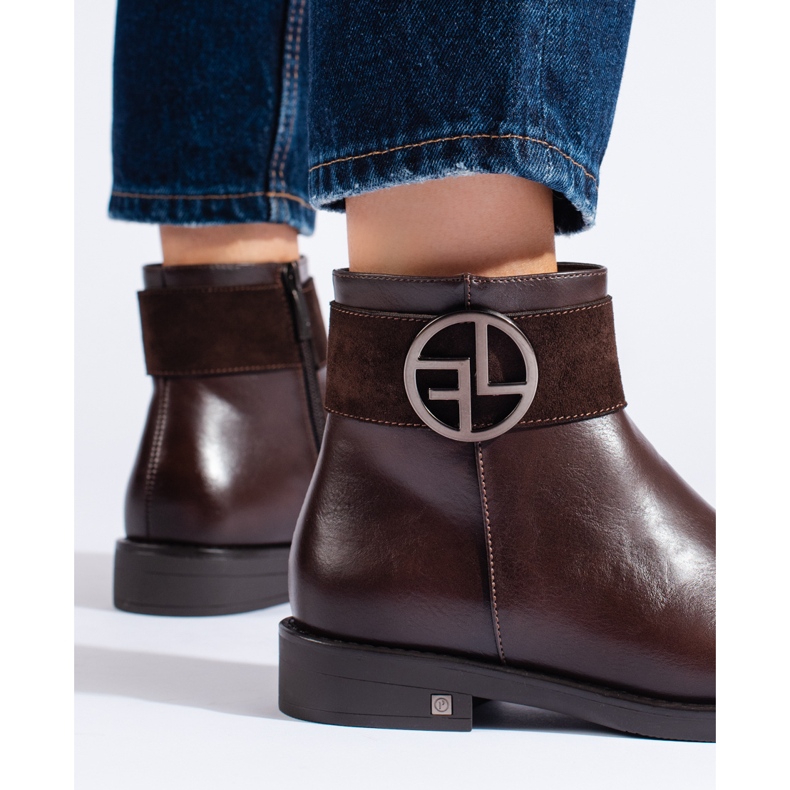 W. Potocki Low boots marron à talon plat de Potocki brun 2