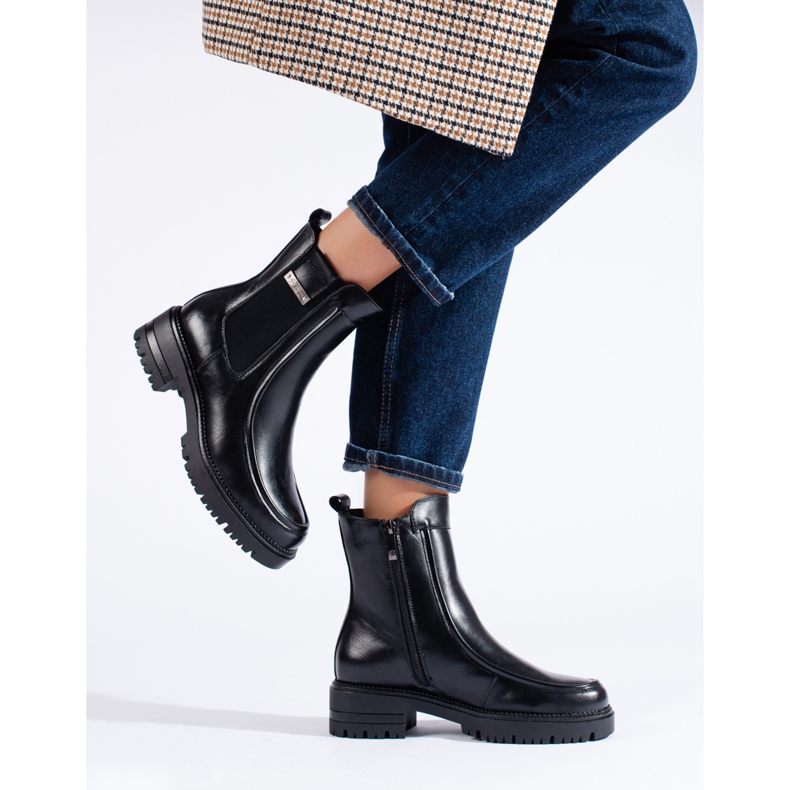 W. Potocki Bottines Chelsea femme Potocki noires 2