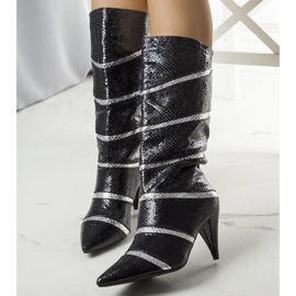 Bottes isolées Nevzo noires et argentées 1