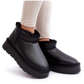 Bottes de neige à plateforme en cuir pour femmes Noir Loreley le noir 5