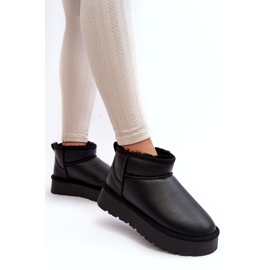 Bottes de neige à plateforme en cuir pour femmes Noir Loreley 1