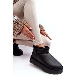Bottes de neige à plateforme en cuir pour femmes Noir Loreley le noir 4