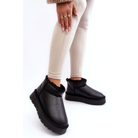 Bottes de neige à plateforme en cuir pour femmes Noir Loreley le noir 3