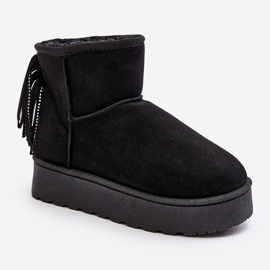 Bottes De Neige Pour Femmes Sur Une Plateforme Massive Avec Franges, Noir Lirico le noir 1