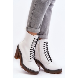 Bottines à lacets pour femmes, blanc Arove 2