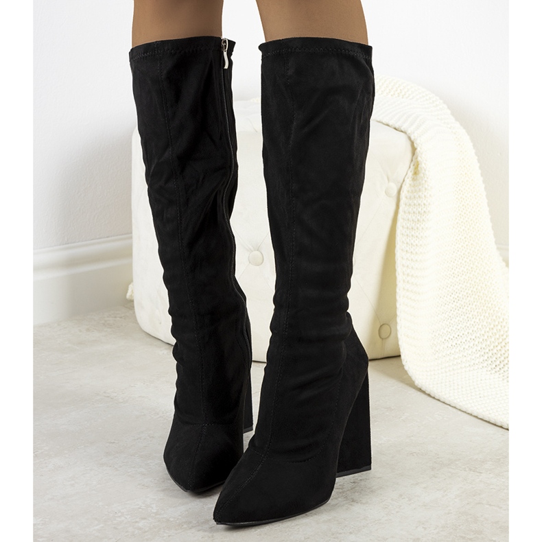 PA1 Bottes noires à talons de Teles le noir 1