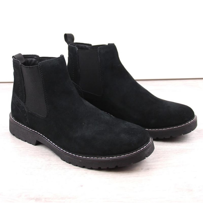 Filippo M PAW499A Bottines Chelsea à enfiler en cuir noir 2