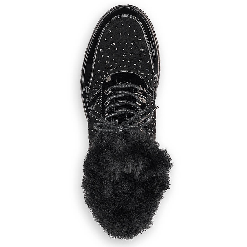 Bottes en cuir isolées en cuir noir Rieker 93312-00 sur la plate-forme 2