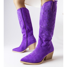 Santiags ajourées violettes 1