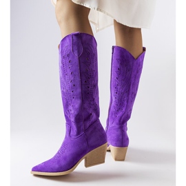 Santiags ajourées violettes 2