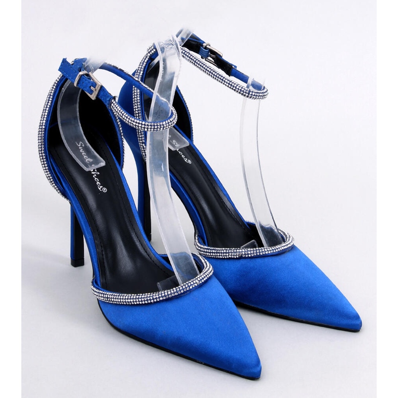 Escarpins à talons hauts avec zircons cubiques Conway Blue bleu 1