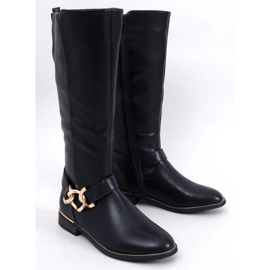 Devers Bottines noires à maillons de chaîne le noir 1