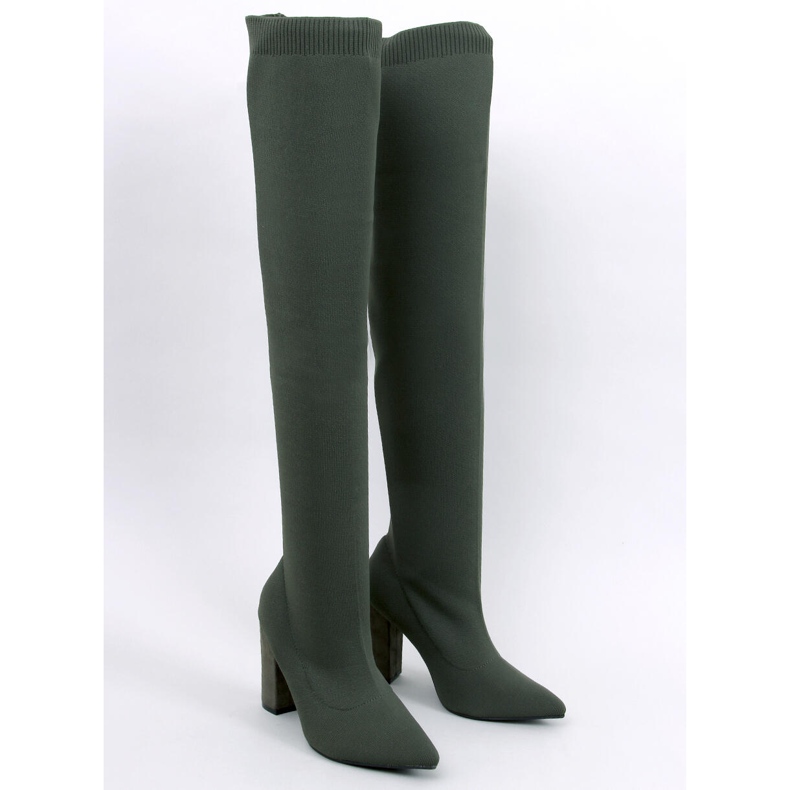 Mousquetaires élastiques à talons hauts par Veronica Green vert 1