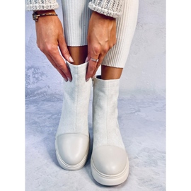 Olson Bottines à talons larges beiges 2