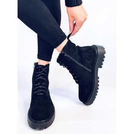 Gaten Bottes à lacets en daim noir le noir 2