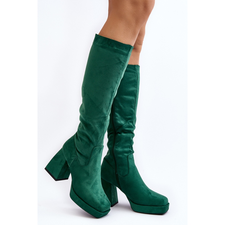 Bottes isolées à talons massifs pour femmes, vert Layala 1