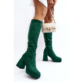 Bottes isolées à talons massifs pour femmes, vert Layala 3