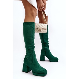 Bottes isolées à talons massifs pour femmes, vert Layala 4
