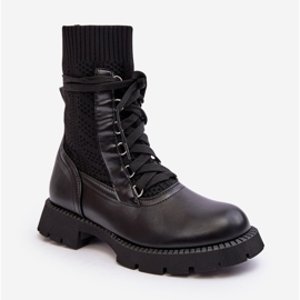 Bottines Femme avec Chaussette à Lacets Noir Gentiana le noir 2 Bottines Femme avec Chaussette à Lacets Noir Gentiana le noir 2