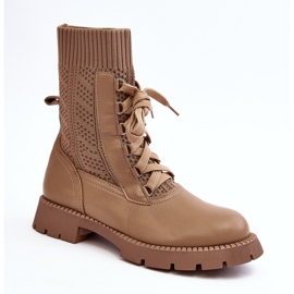 Bottines avec chaussette à lacets pour femme, marron Gentiana brun 2