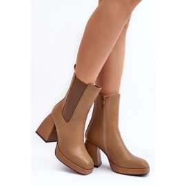 Bottes pour femmes à plateforme et talon haut, marron Stelares brun 2
