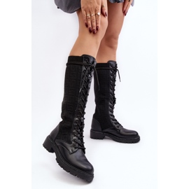 Bottines À Lacets Pour Femmes Avec Tige Élastique Noir Virxinia le noir 2